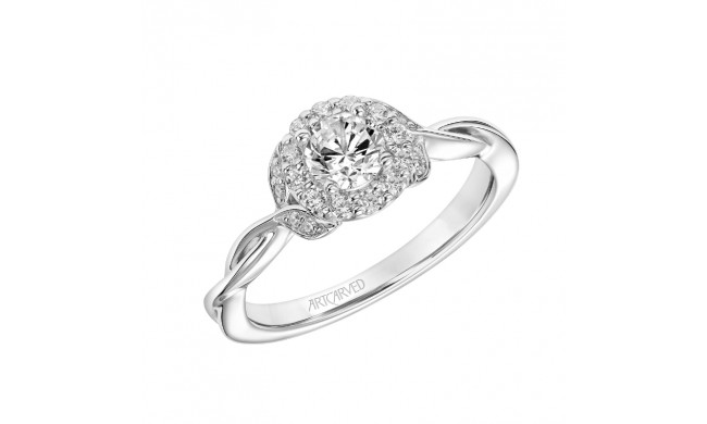 Artcarved Bridal Mounted Mined Live Center Contemporary One Love Engagement Ring Willow 14K White Gold - 31-V883BRW-E.02