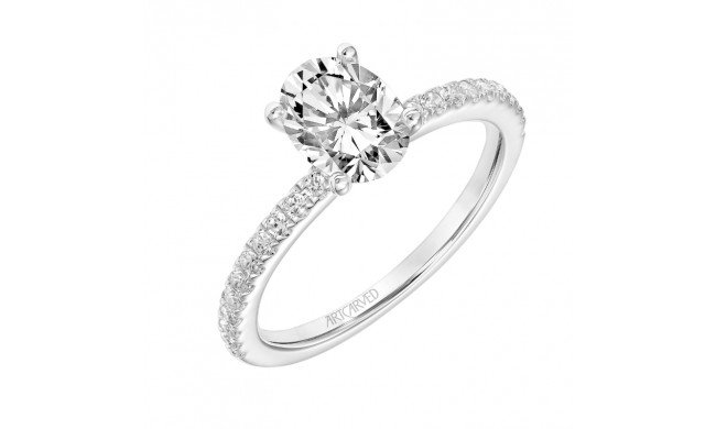 Artcarved Bridal Semi-Mounted with Side Stones Classic Engagement Ring Sybil 14K White Gold - 31-V544EVW-E.01