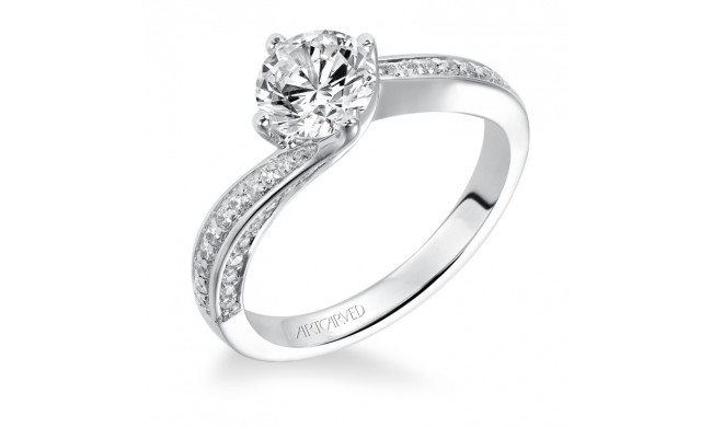 Artcarved Bridal Mounted with CZ Center Contemporary Engagement Ring Ellie 14K White Gold - 31-V334ERW-E.00
