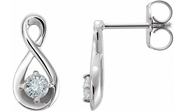 14K White 1/5 CTW Diamond Infinity-Inspired Earrings - 86601600P