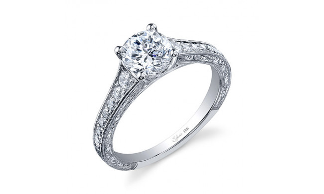 0.28tw Semi-Mount Engagement Ring With 1ct Round Head