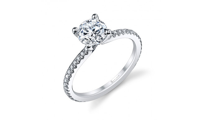 0.21tw Semi-Mount Engagement Ring With 1ct Round Head