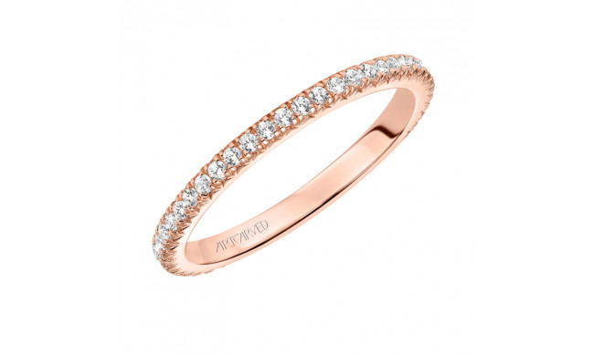 Artcarved Bridal Mounted with Side Stones Contemporary Stackable Eternity Anniversary Band 14K Rose Gold - 33-V88B4R65-L.00