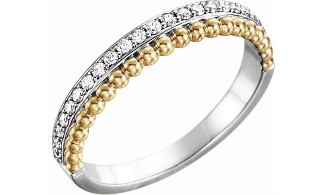 14K White/Yellow 1/5 CTW Diamond Beaded Ring - 123116605P