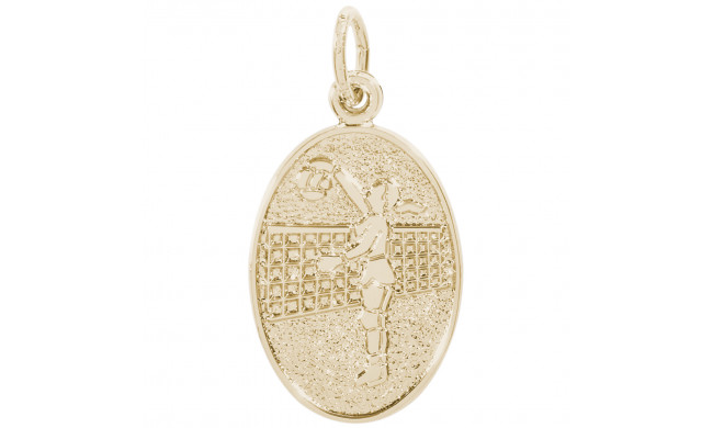 14k Gold Female Volleyball Charm