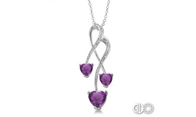 Ashi Diamonds Silver Heart Gemstone Pendant