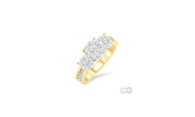 Ashi 14k Yellow Gold Lovebright Round Diamond Engagement Ring