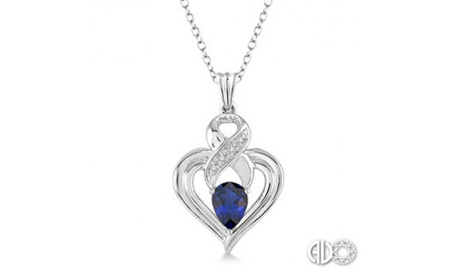Ashi Diamonds Silver Gemstone Heart Pendant