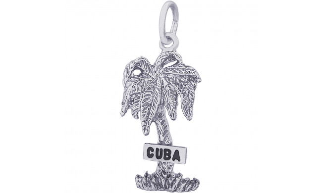 Sterling Silver Cuba Plam W/Sign Charm