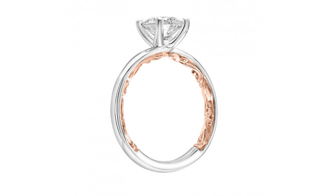 Artcarved Bridal Mounted with CZ Center Classic Lyric Solitaire Engagement Ring Tia 14K White Gold Primary & 14K Rose Gold - 31-V904GRWR-E.00