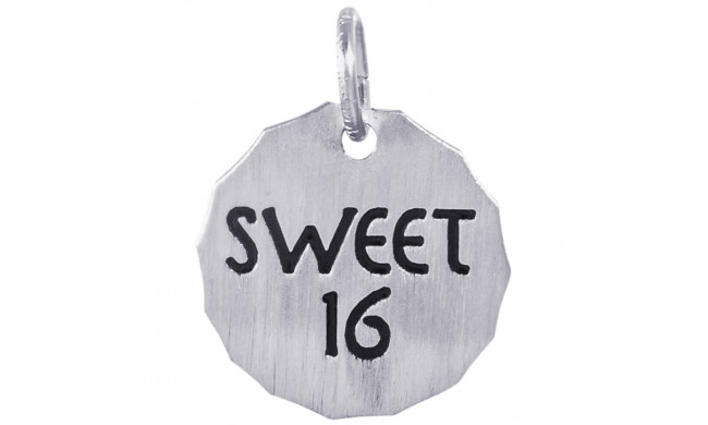 Sterling Silver Sweet 16 Charm Tag  Charm