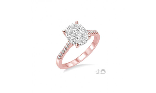 Ashi 14k Rose Gold Oval Shape Diamond Lovebright Engagement Ring