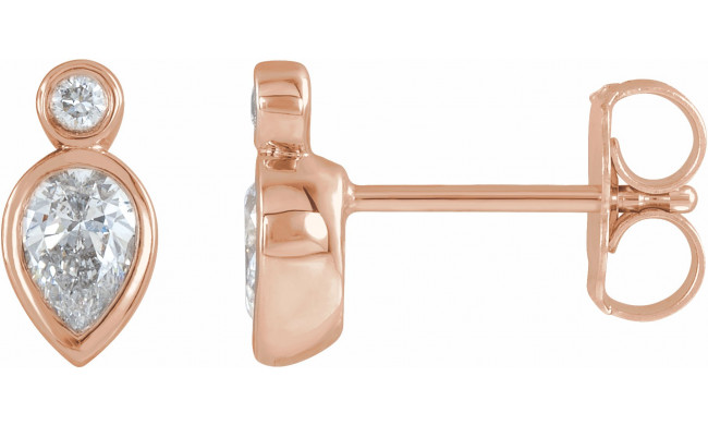 14K Rose 1/3 CTW Diamond Bezel-Set Earrings - 86859602P