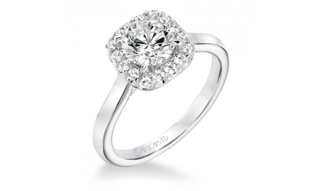 Artcarved Bridal Mounted with CZ Center Classic Halo Engagement Ring Ariana 14K White Gold - 31-V643ERW-E.00
