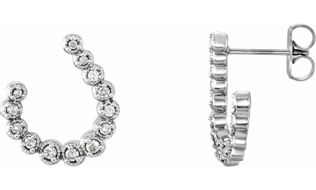 14K White 1/4 CTW Diamond Freeform Earrings - 86506600P