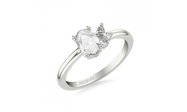Artcarved Bridal Mounted Mined Live Center Contemporary Diamond Engagement Ring 14K White Gold - 31-V1019DVW-E.00