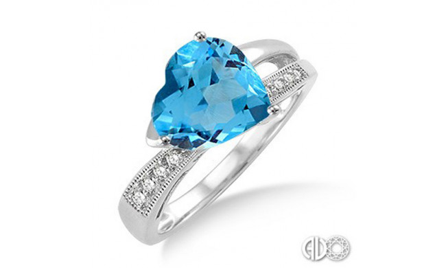 Ashi Diamonds Silver Heart Gemstone Ring