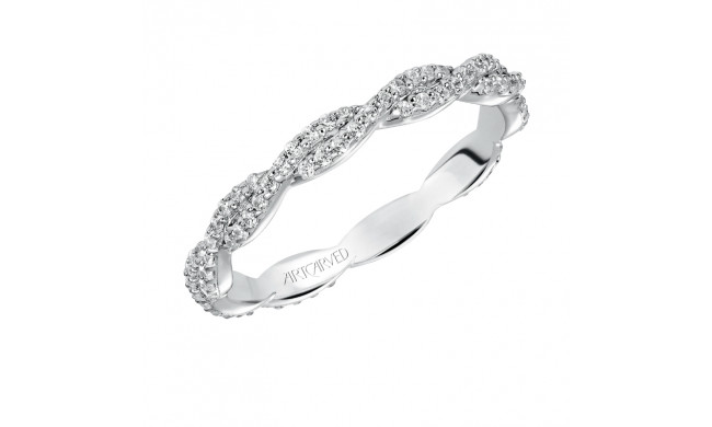 Artcarved Bridal Mounted with Side Stones Contemporary Eternity Diamond Anniversary Band 14K White Gold - 33-V93C4W65-L.00