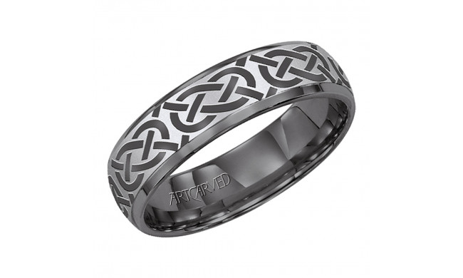 ArtCarved Gray Tungsten Carbide 6mm Celtic Style Wedding Band