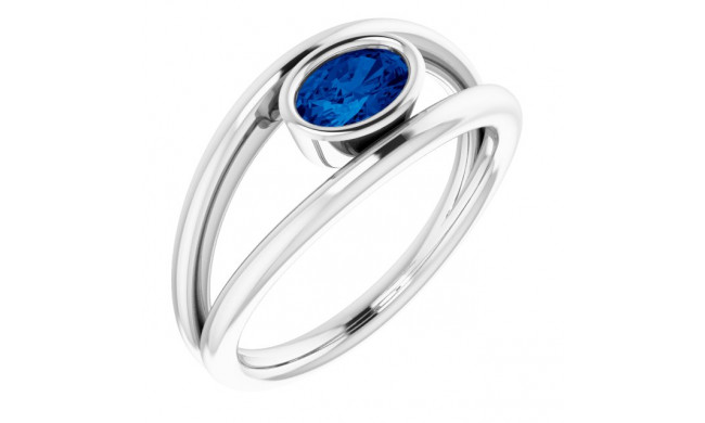 14K White Blue Sapphire Ring - 720126000P