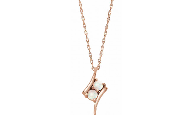 14K Rose Opal Two-Stone 16-18 Necklace - 8658360002P