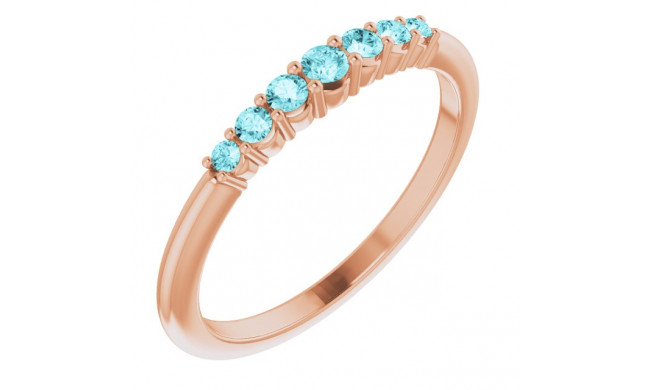 14K Rose Blue Zircon Stackable Ring - 72022627P