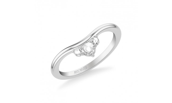 Artcarved Bridal Mounted with Side Stones Contemporary Diamond Anniversary Ring 18K White Gold - 33-V9417W-L.01