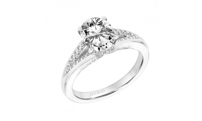 Artcarved Bridal Semi-Mounted with Side Stones Classic Diamond Engagement Ring Amity 14K White Gold - 31-V750GVW-E.01
