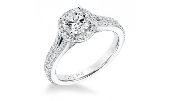 Artcarved Bridal Mounted with CZ Center Classic Halo Engagement Ring Taylor 14K White Gold - 31-V647ERW-E.00