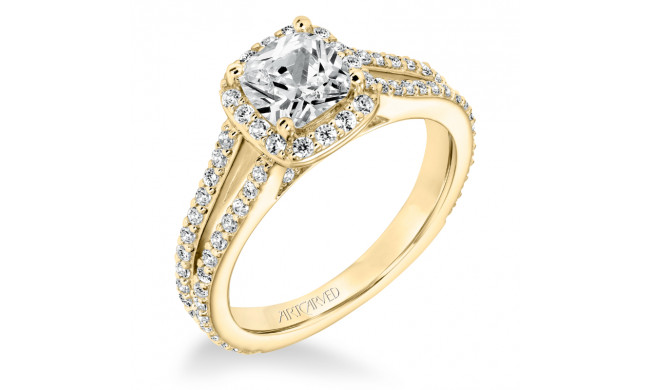 Artcarved Bridal Mounted with CZ Center Classic Halo Engagement Ring Evangeline 14K Yellow Gold - 31-V646EUY-E.00