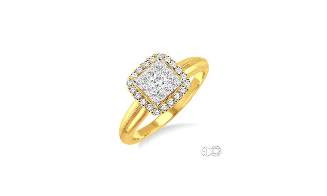 Ashi 14k Yellow Gold Princess Cut Diamond Lovebright Engagement Ring