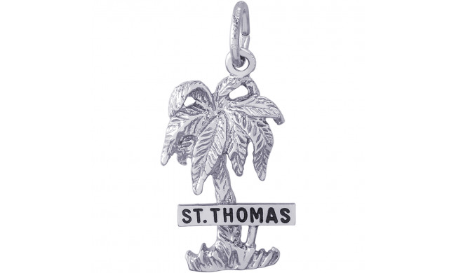 Sterling Silver St. Thomas Palm w/ Sign Charm