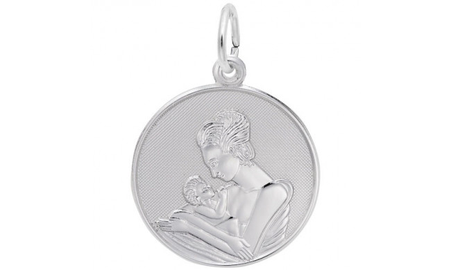 Rembrandt Sterling Silver Disc Mother & Baby Charm