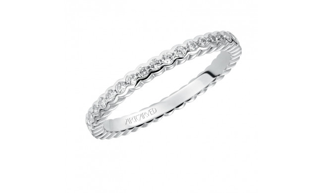 Artcarved Bridal Mounted with Side Stones Contemporary Eternity Diamond Anniversary Band 14K White Gold - 33-V89C4W65-L.00