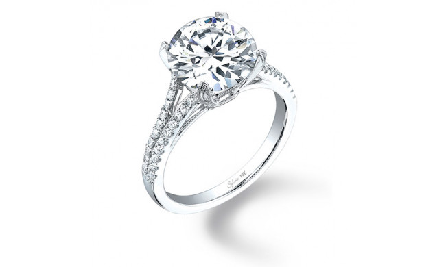 0.33tw Semi-Mount Engagement Ring With 1ct Round Head