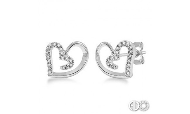 Ashi Diamonds Silver Heart Earrings