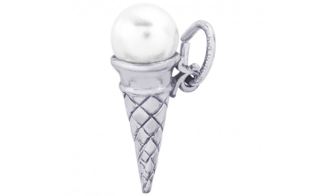 Sterling Silver Ice Cream Cone Charm