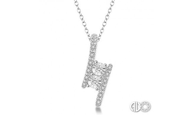 Ashi Diamonds Silver 2Stone Pendant