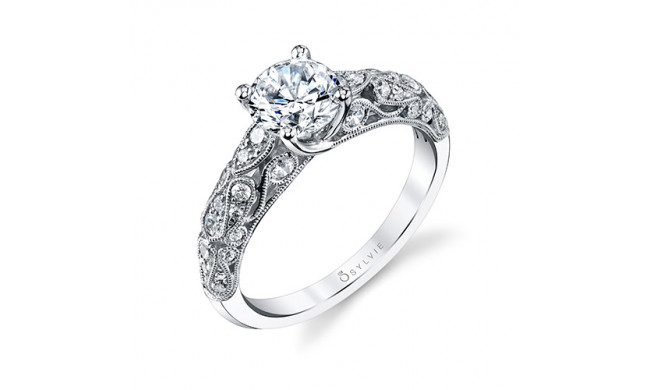 0.41tw Semi-Mount Engagement Ring With 1ct Round Head