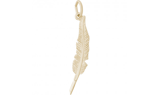 14k Gold Feather Pen Charm