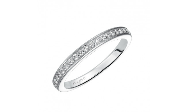 Artcarved Bridal Mounted with Side Stones Contemporary Diamond Wedding Band Marissa 14K White Gold - 31-V395W-L.00