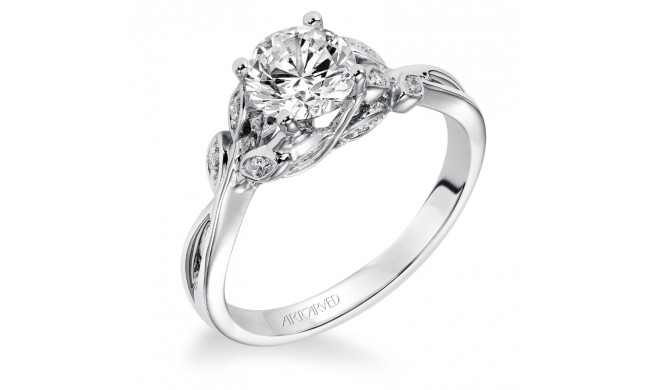Artcarved Bridal Mounted with CZ Center Contemporary One Love Engagement Ring Corinne 14K White Gold - 31-V317ERW-E.00