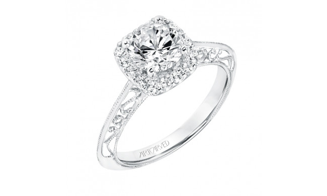 Artcarved Bridal Semi-Mounted with Side Stones Vintage Heritage Engagement Ring Audriana 14K White Gold - 31-V725ERW-E.01