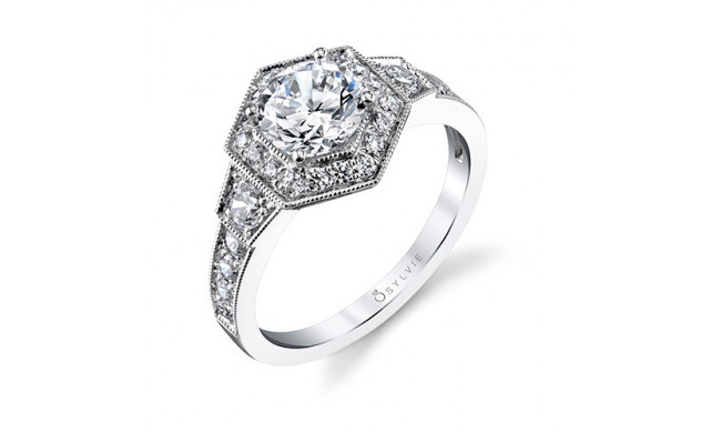 0.58tw Semi-Mount Engagement Ring With 1ct Round Head