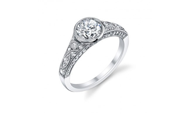 0.54tw Semi-Mount Engagement Ring With 1ct Round Head