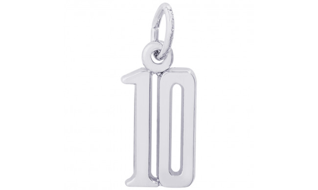Sterling Silver Number 10 Charm