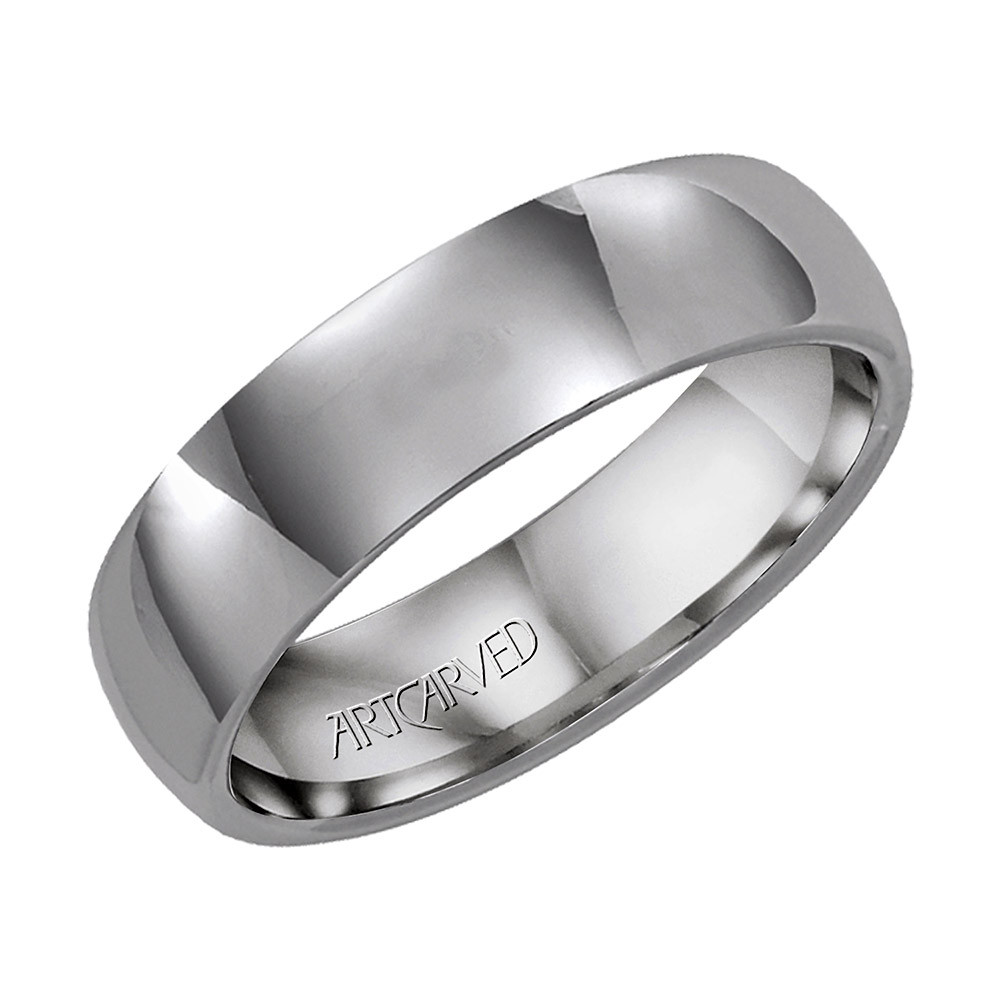 ArtCarved Gray Tungsten Carbide 6mm Wedding Band Diamond