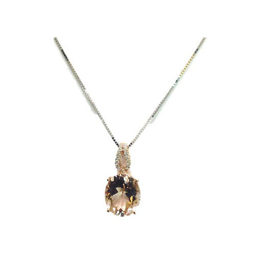 YCH 14k Rose Gold Morganite Necklace Diamond Durrell s