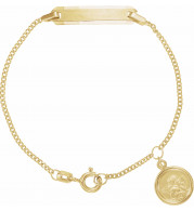 14K Yellow Youth Identification 4.5 Bracelet with Angel Charm - R41851254407P