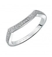 Artcarved Bridal Mounted with Side Stones Vintage Diamond Wedding Band Lucia 14K White Gold - 31-V477W-L.00